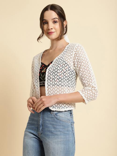 off white lace shrug - 20884868 - Standard Image - 0