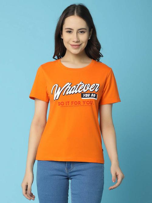 women round neck printed regular t-shirt - 20884908 - Standard Image - 0