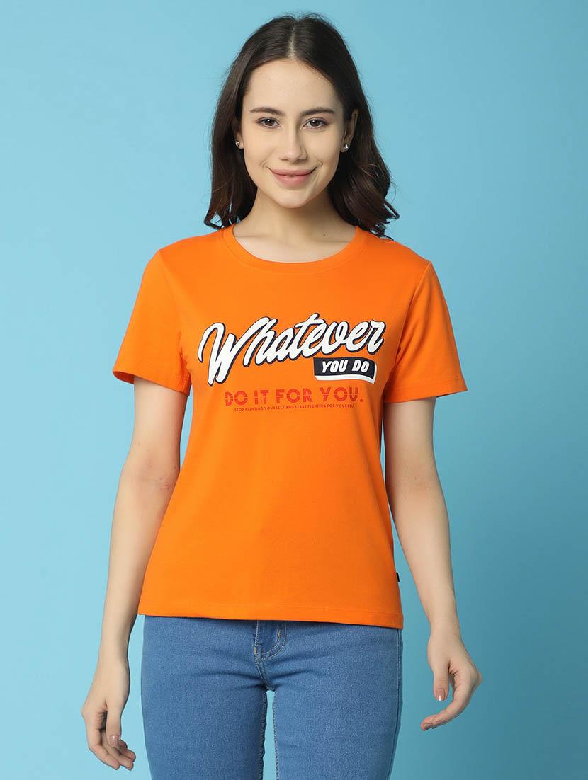 women round neck printed regular t-shirt - 20884908 - Zoom Image - 0
