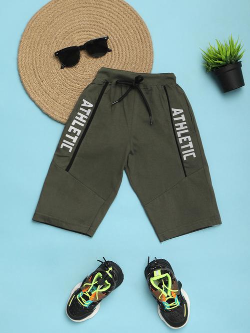 kids green typographic printed shorts - 20884927 - Standard Image - 0