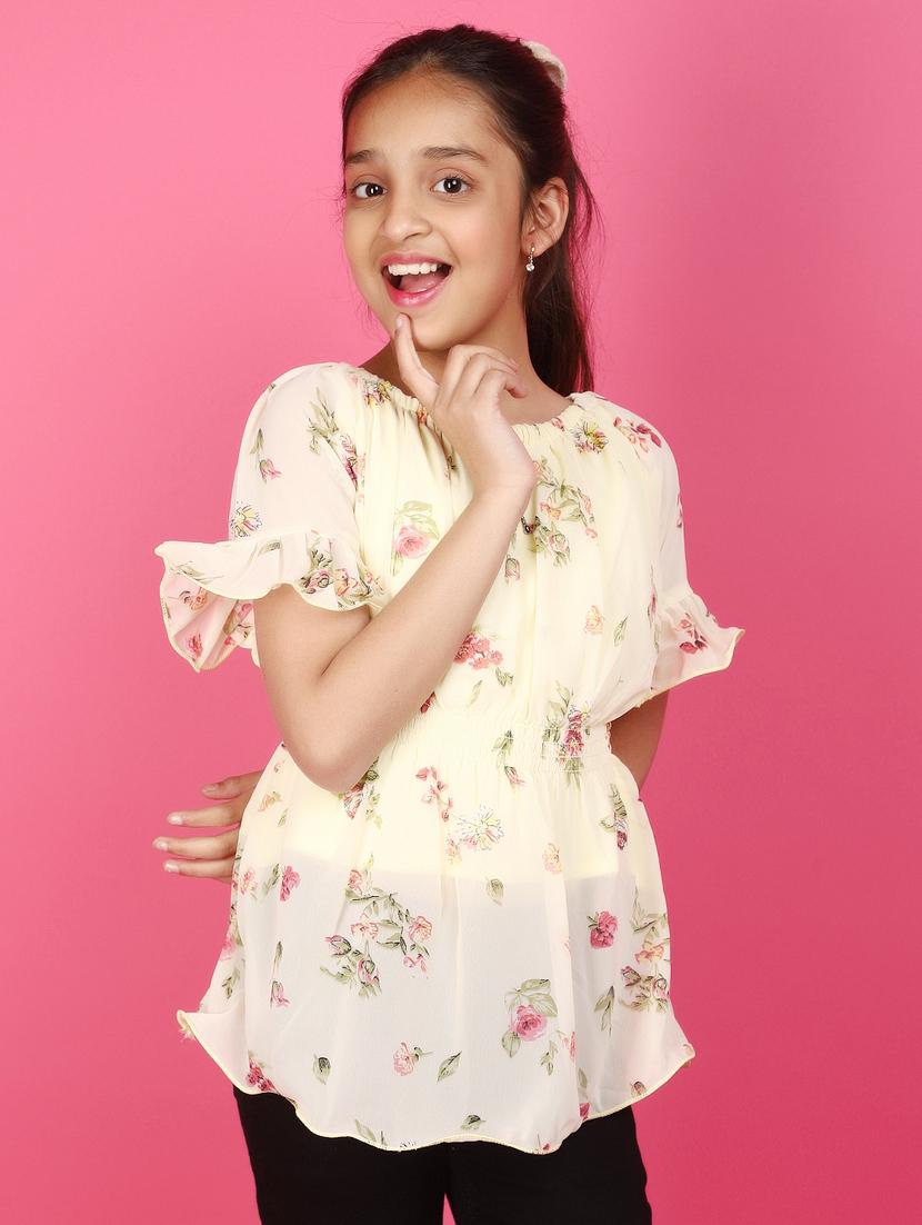 girls yellow printed top - 20884928 - Zoom Image - 0