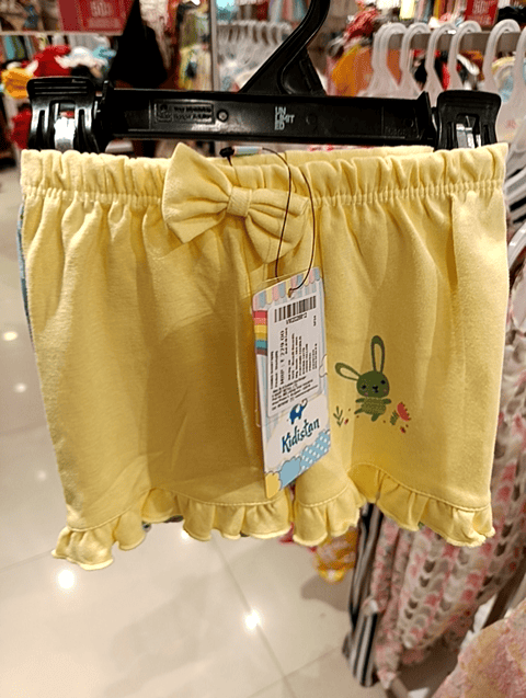 greenyellow cotton interlock shorts & three fourth - 20884976 - Standard Image - 0