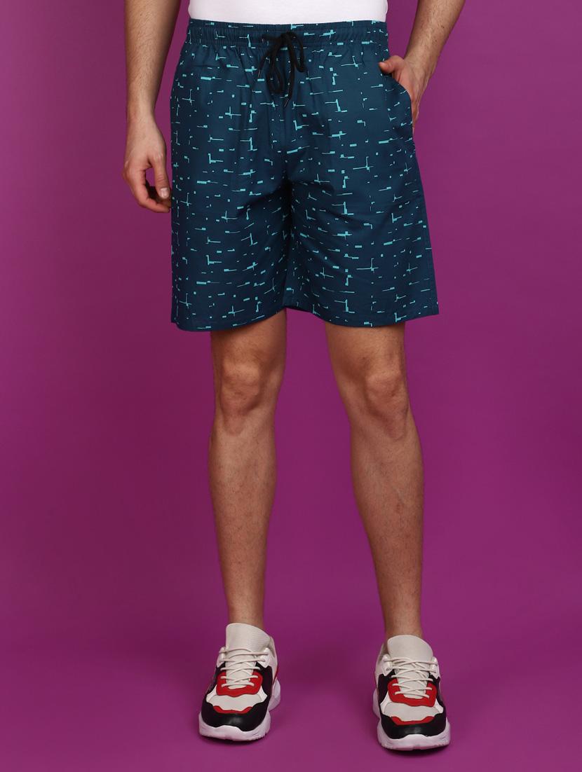 teal blue cotton shorts - 20884996 - Zoom Image - 0
