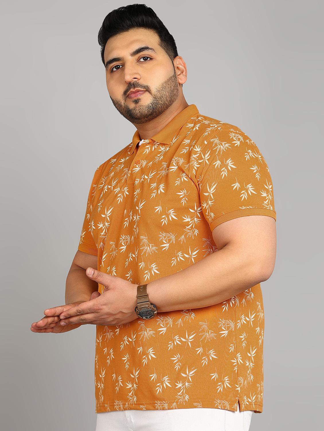 men printed plus size polo t-shirt - 20885090 -  Zoom Image - 0