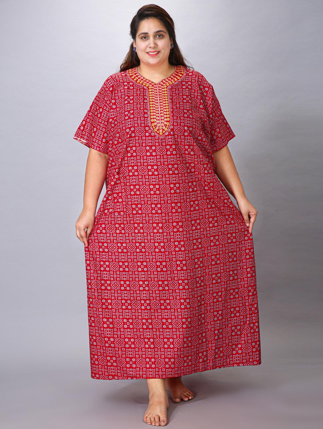 women printed short sleeve nighty - 20885108 - Standard Image - 3