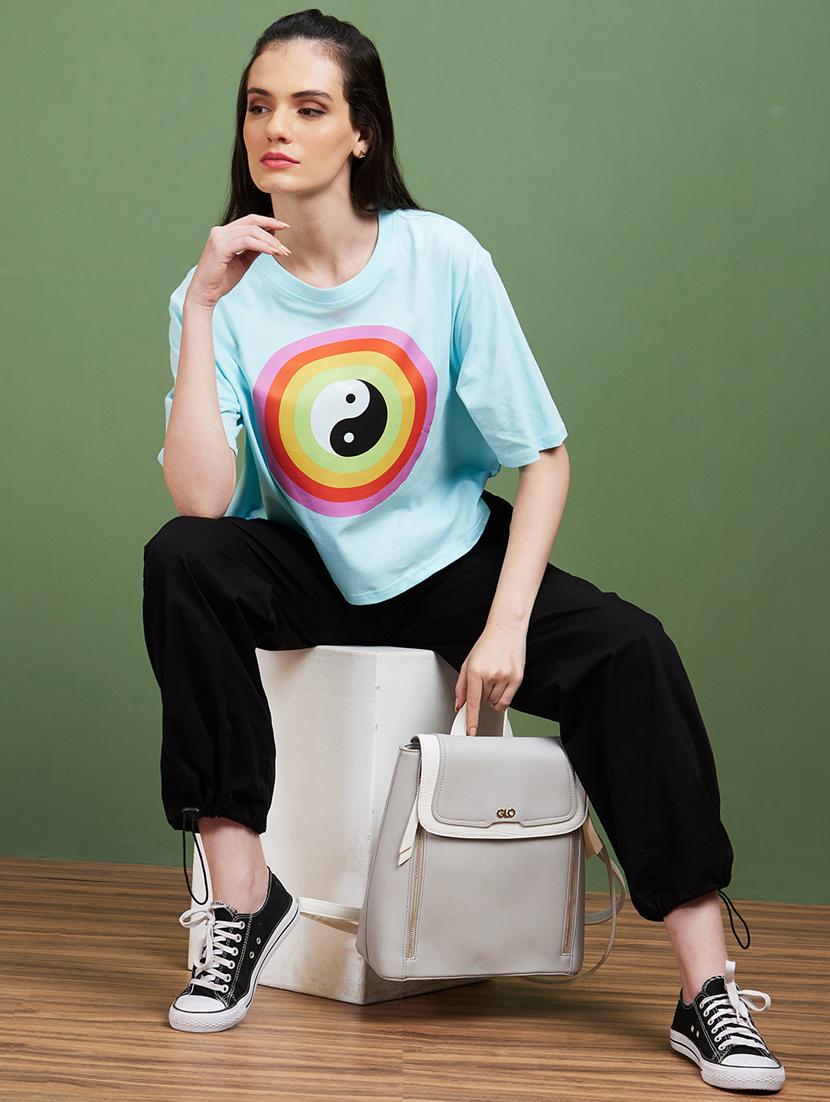 blue cotton boxy tshirt - 20885416 - Standard Image - 3