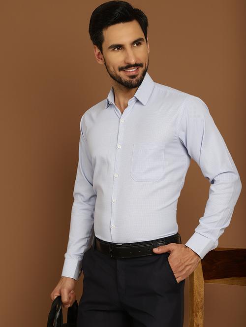 light blue cotton blend formal shirt - 20888265 -  Standard Image - 0
