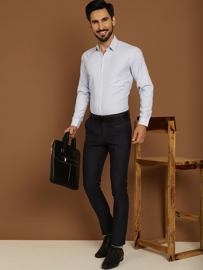light blue cotton blend formal shirt - 20888265 - Standard Image - 3