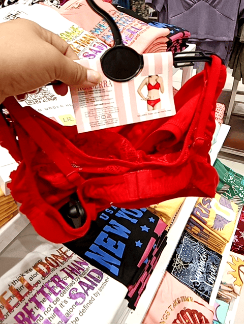 red satin bras and panty set - 20890771 - Zoom Image - 0