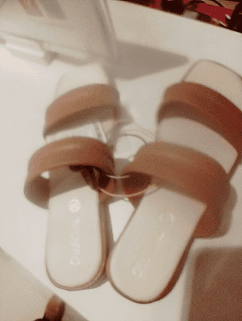 tan pu (polyurethane) flip flops - 20892036 -  Standard Image - 0