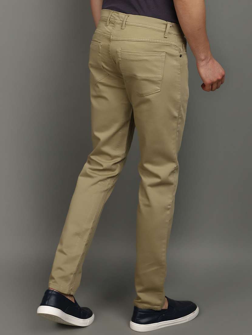 men mid rise solid chinos - 20892590 -  Standard Image - 3