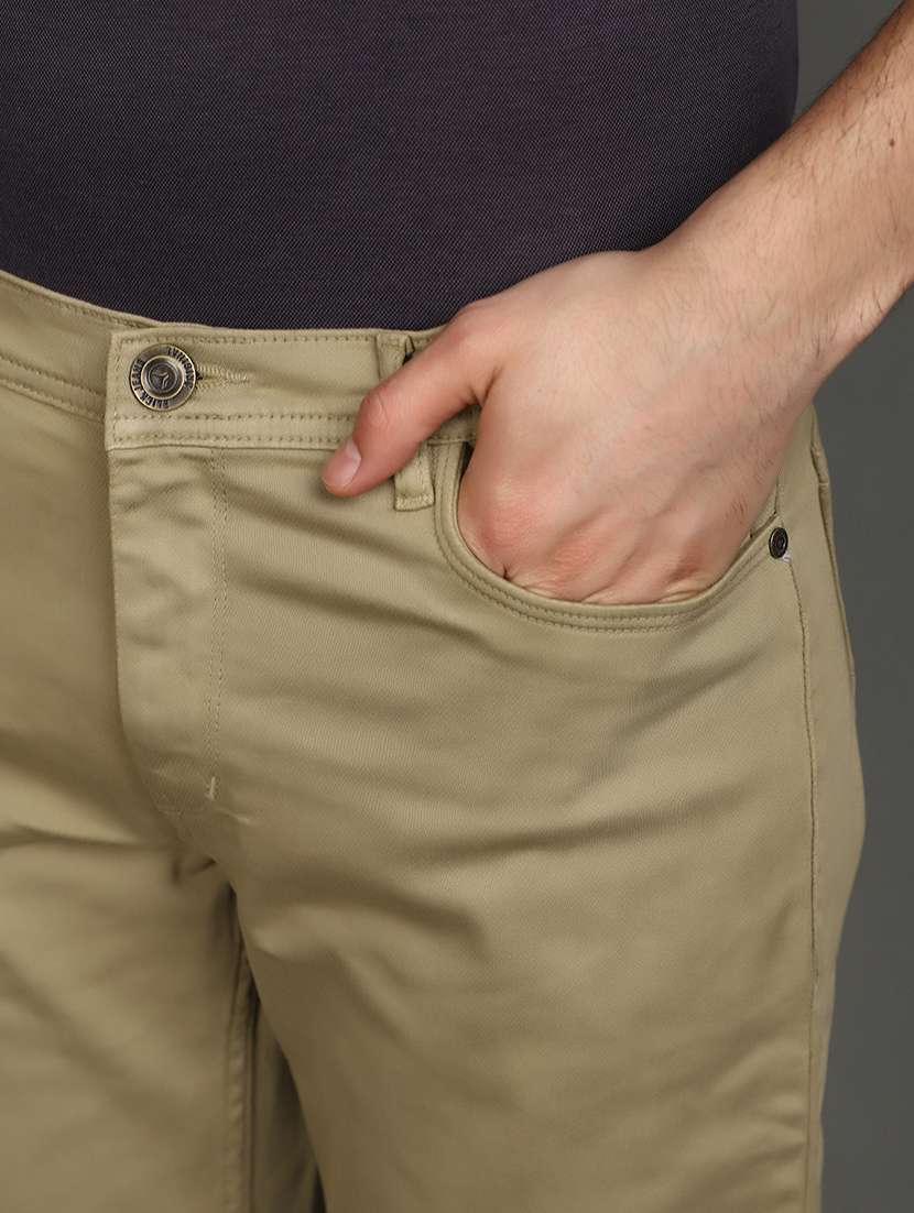 men mid rise solid chinos - 20892590 -  Standard Image - 5