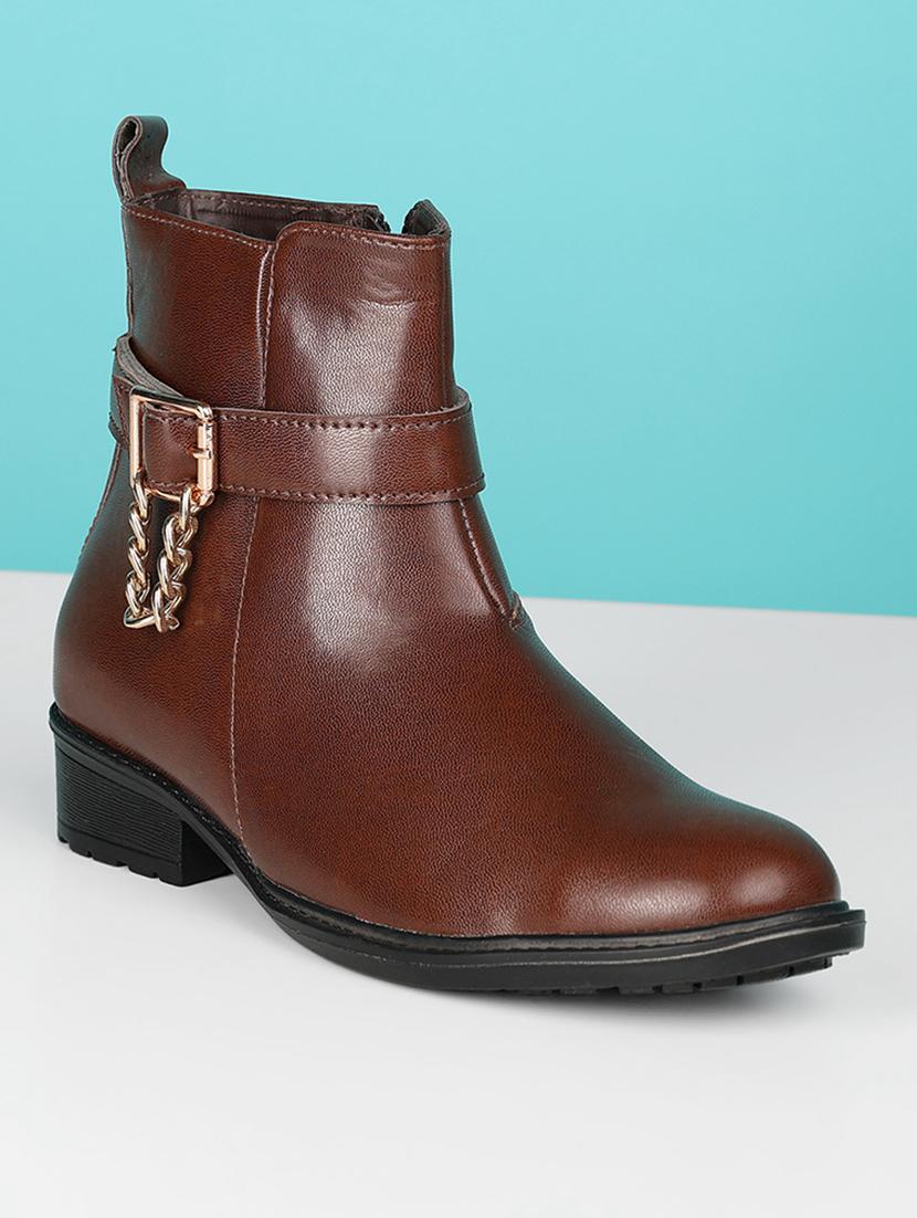 ankle black slip-on boots for women