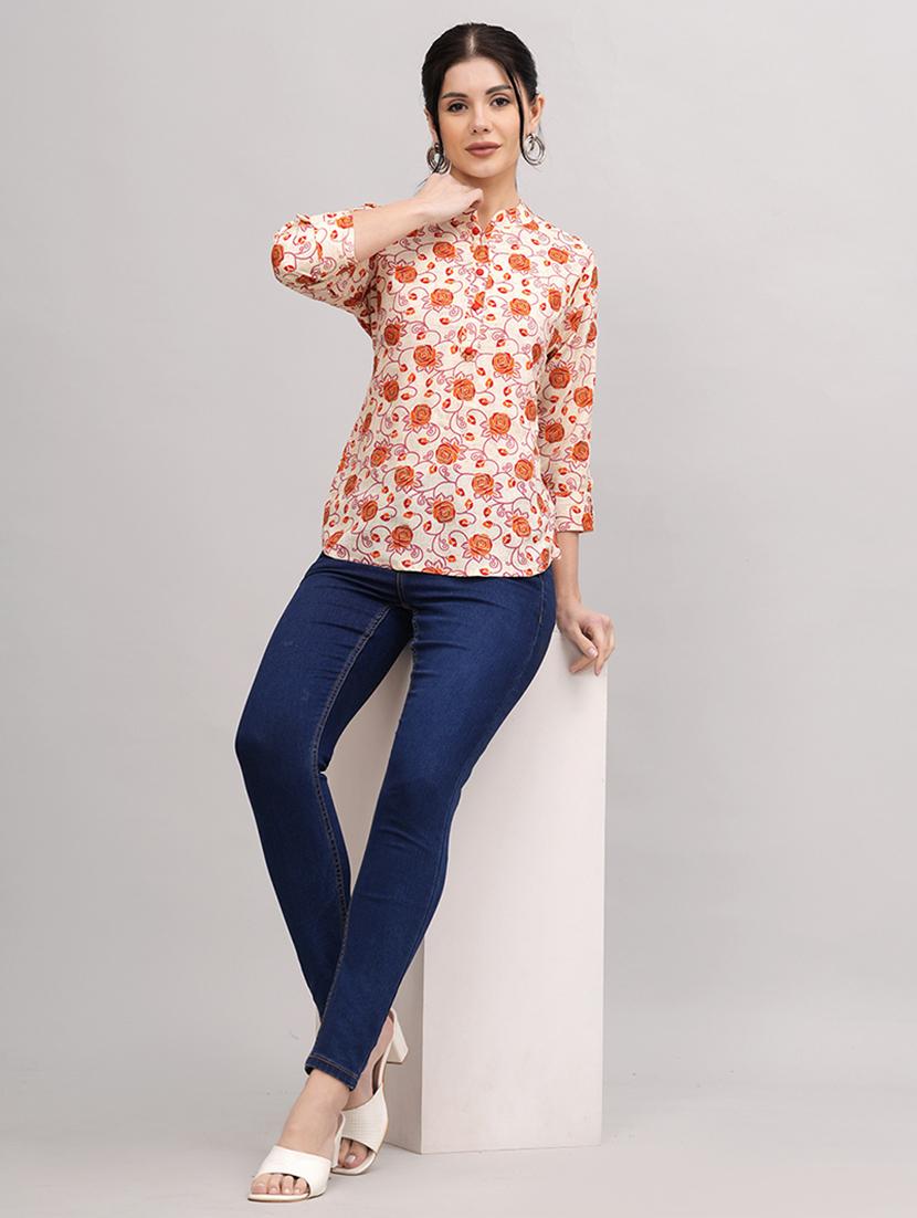 women floral printed straight top - 20892803 - Standard Image - 3