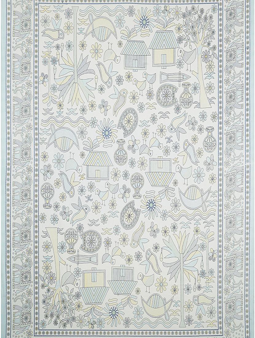 texstylers cotton printed kantha pattern jaipuri king size bedsheet with 2 pillow covers - 20893302 - Standard Image - 3