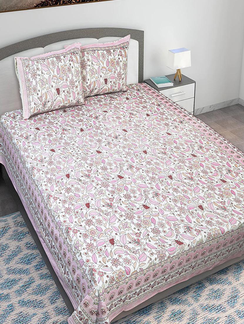 texstylers cotton printed kantha pattern jaipuri king size bedsheet with 2 pillow covers - 20893303 - Zoom Image - 0