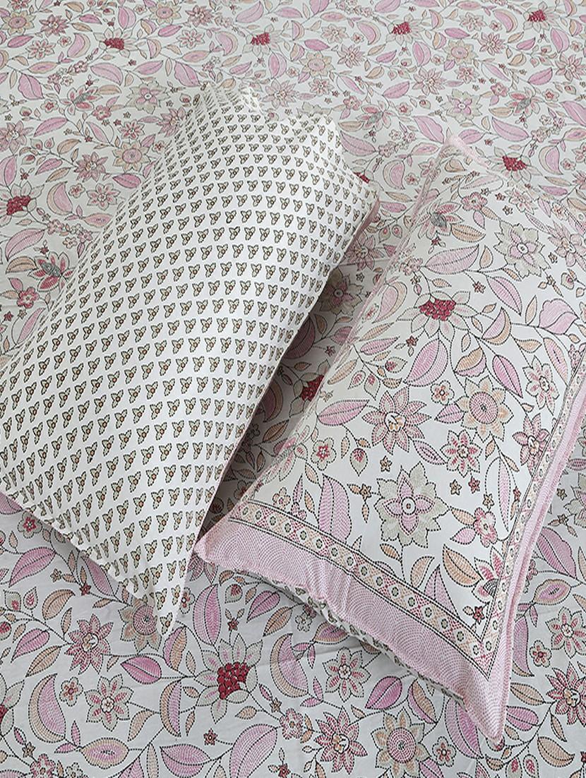 texstylers cotton printed kantha pattern jaipuri king size bedsheet with 2 pillow covers - 20893303 - Standard Image - 3