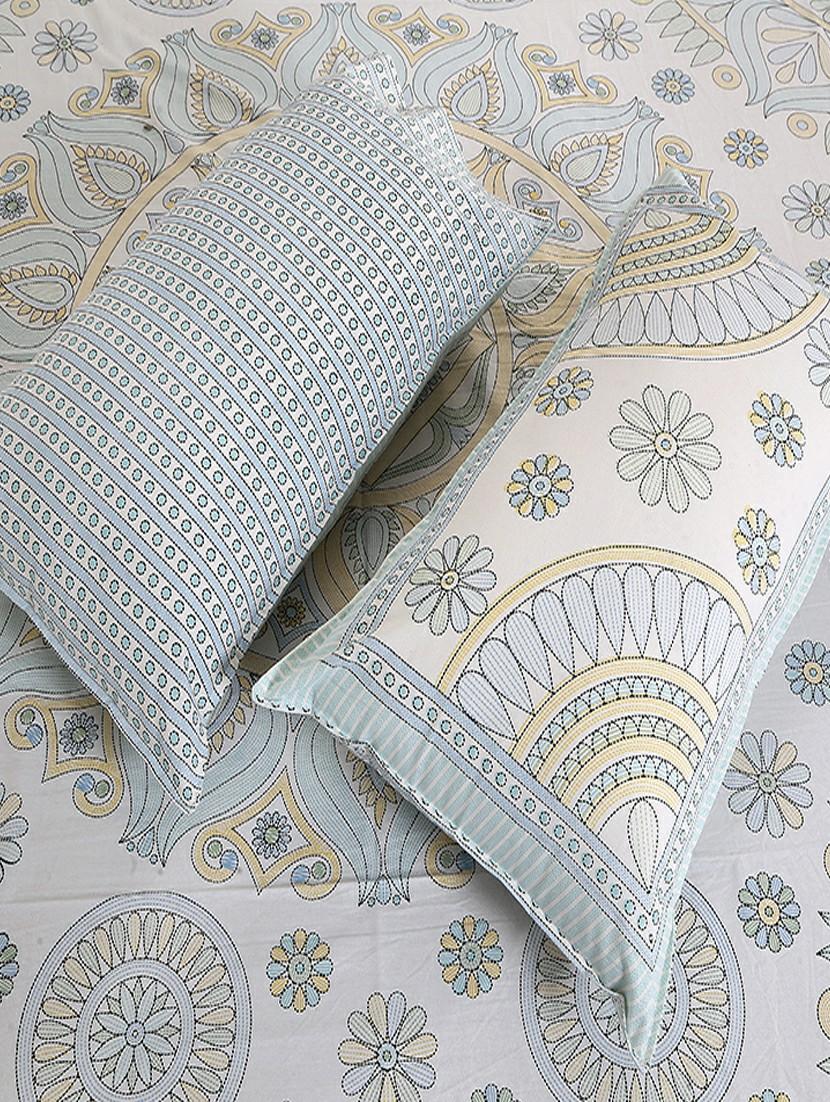 texstylers cotton printed kantha pattern jaipuri king size bedsheet with 2 pillow covers - 20893307 - Standard Image - 3