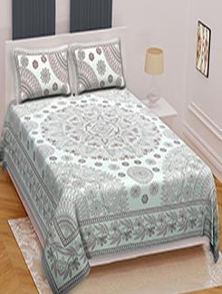 texstylers cotton printed kantha pattern jaipuri king size bedsheet with 2 pillow covers - 20893310 - Zoom Image - 0