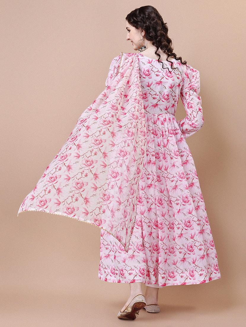 women pink floral printed kurta pant set with dupatta - 20893338 - Standard Image - 3