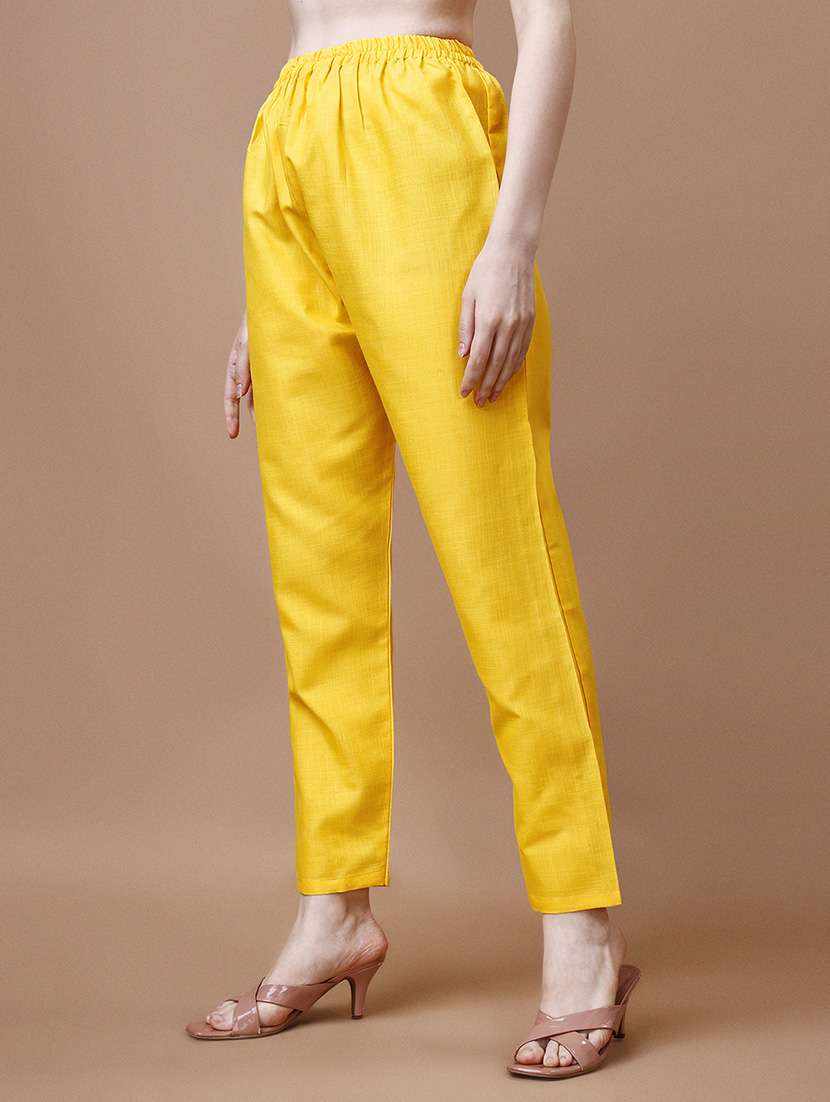 women yellow round neck kurta pant set with dupatta - 20893342 -  Standard Image - 3