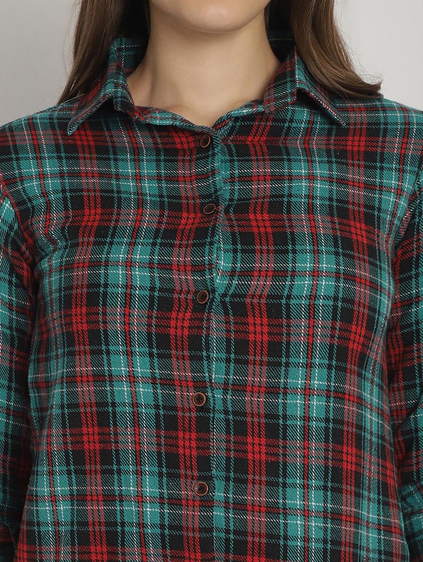 green checked printed regular shirt - 20893581 - Standard Image - 5