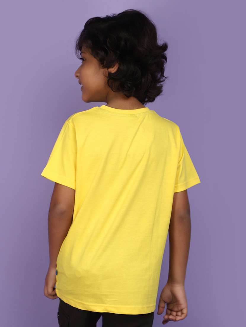 yellow cotton front print t-shirt - 20893826 -  Standard Image - 3
