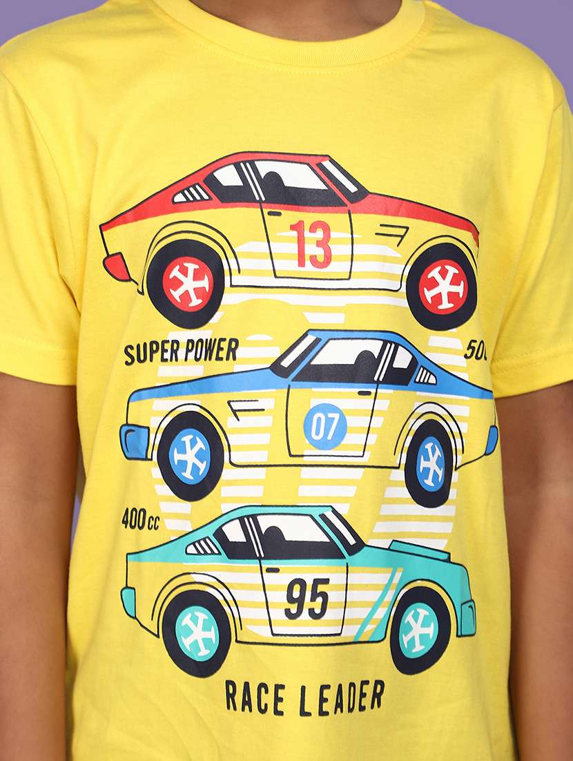 yellow cotton front print t-shirt - 20893826 -  Standard Image - 5