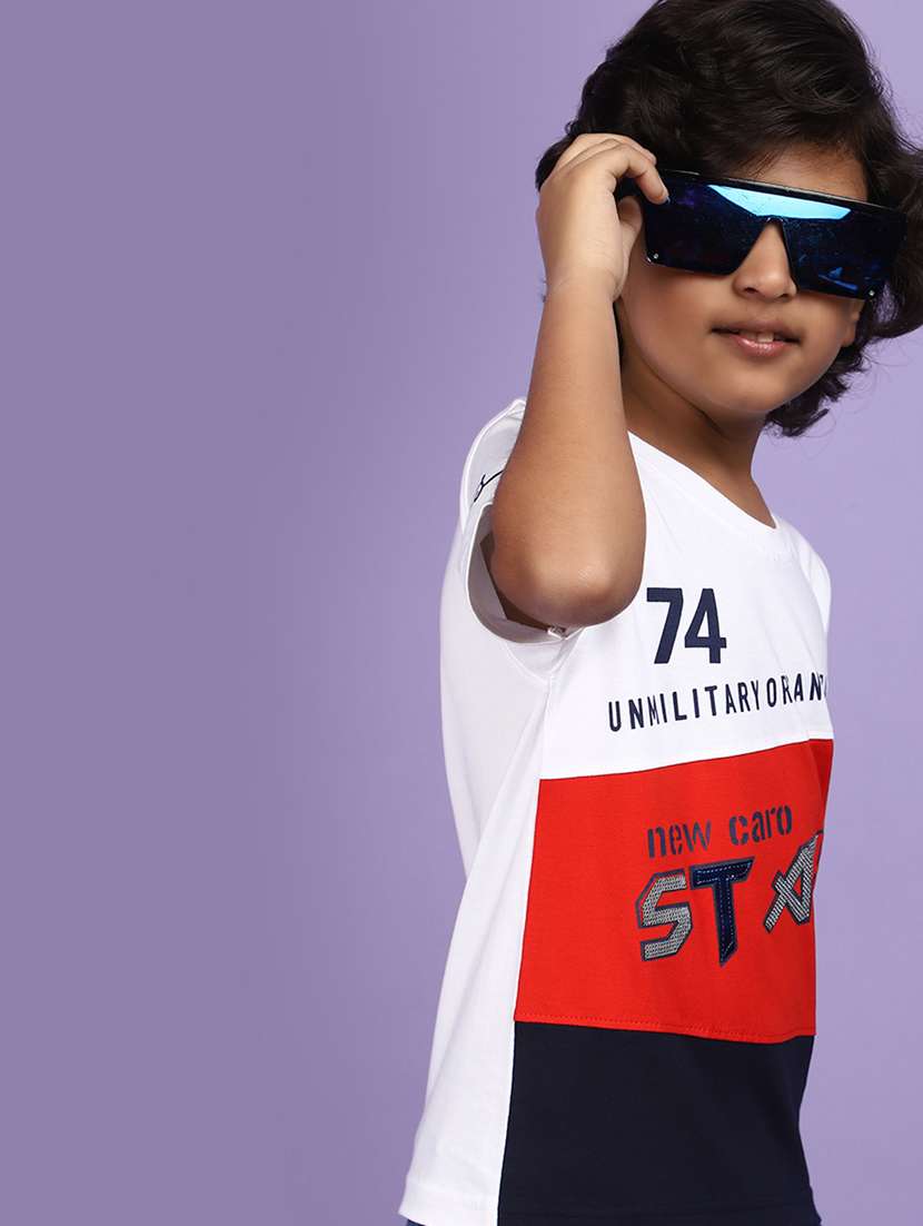boys round neck printed shorts set - 20893831 -  Standard Image - 3