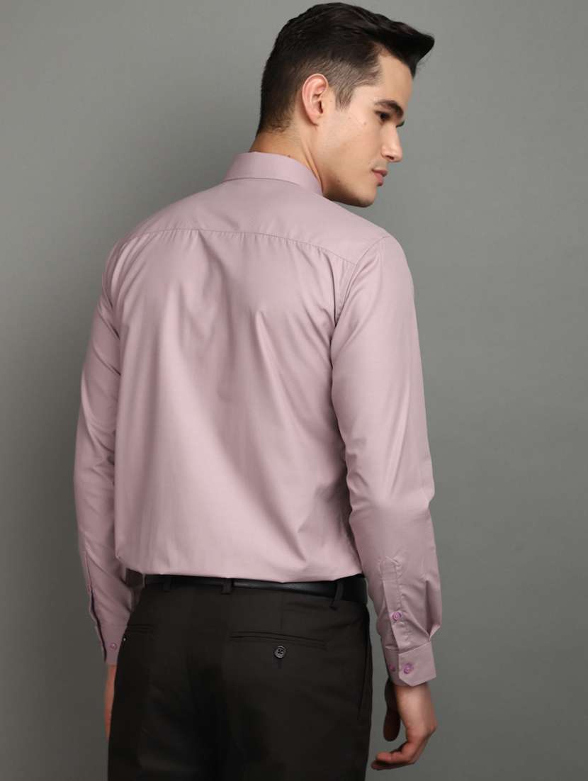 men mauve regular fit solid formal shirt - 20893901 -  Standard Image - 3