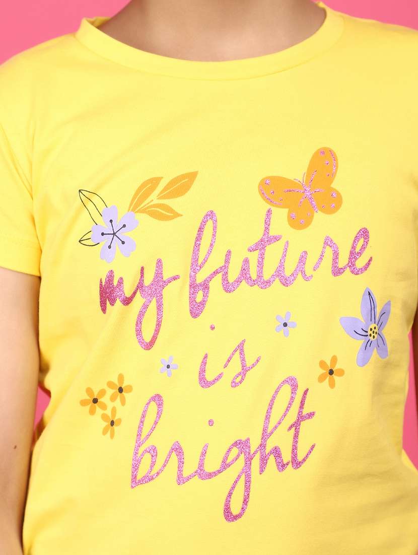 yellow cotton chest print tee - 20893925 -  Standard Image - 5