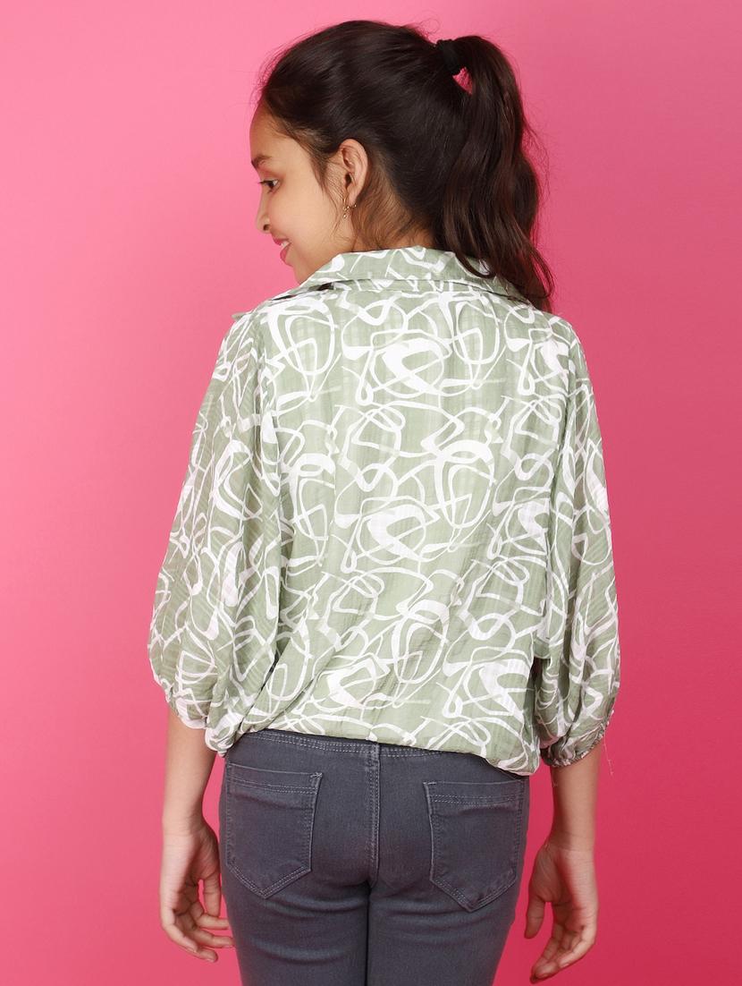 girls green printed regular top - 20893997 - Standard Image - 3