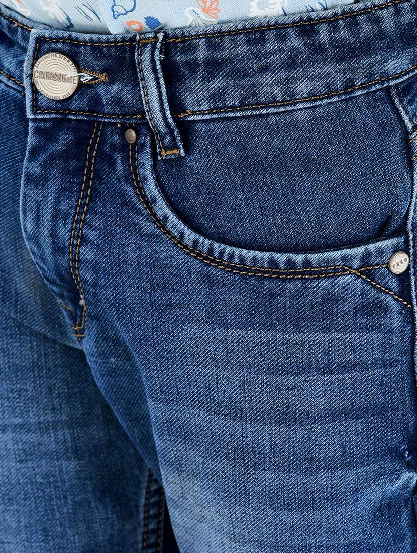 kids solid dark blue washed jeans - 20894949 -  Standard Image - 5