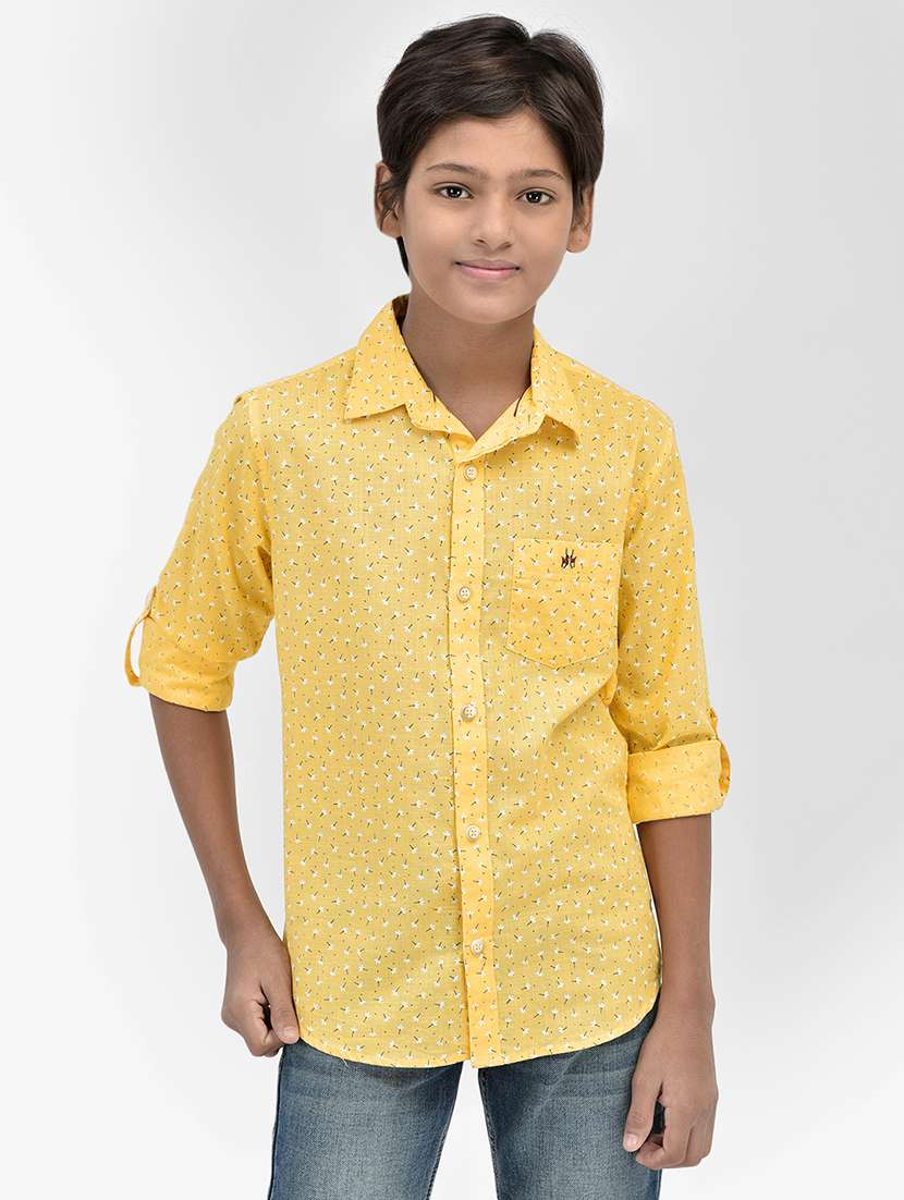 boys' floral printed regular shirt