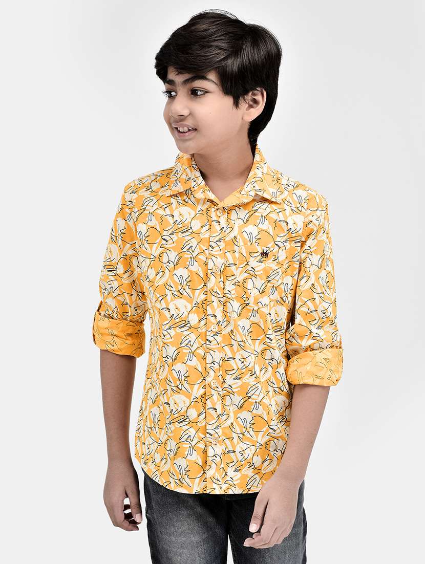boys' floral printed regular shirt