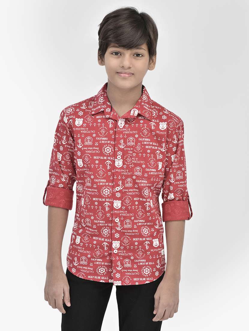 boys' graphics printed regular shirt