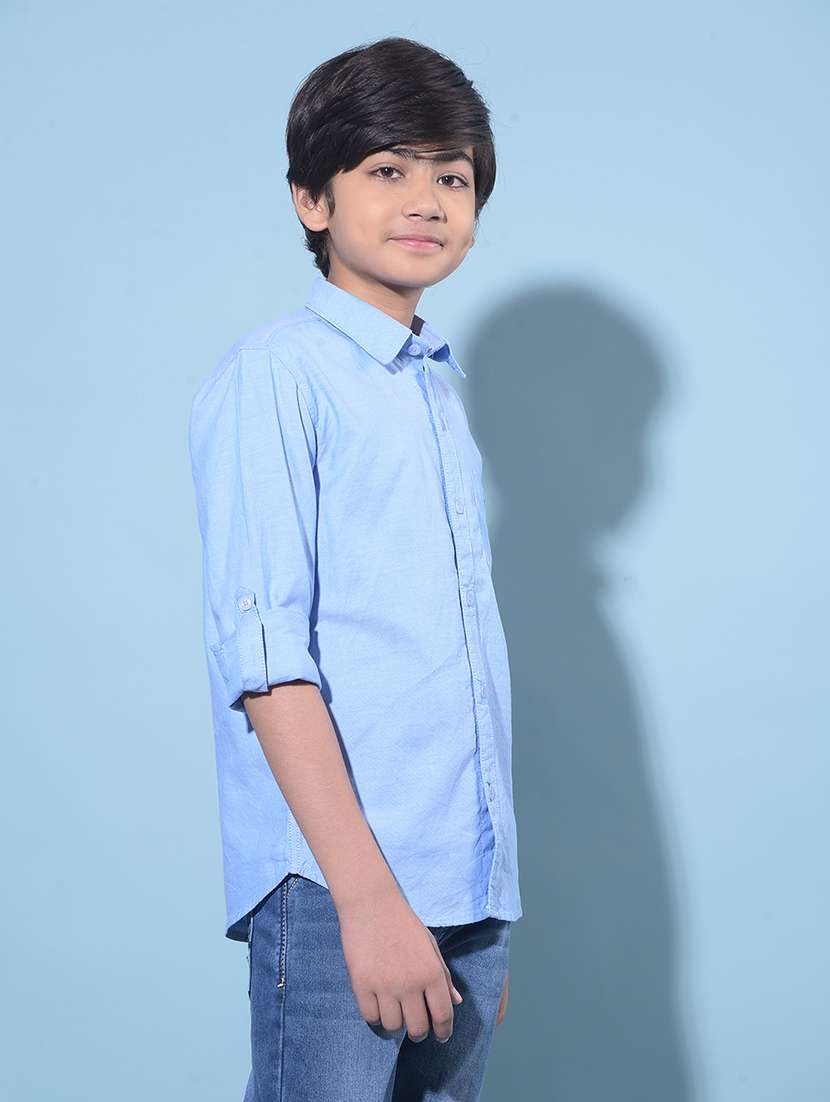 boys' mandarin collar solid color shirt - 20894982 -  Standard Image - 3