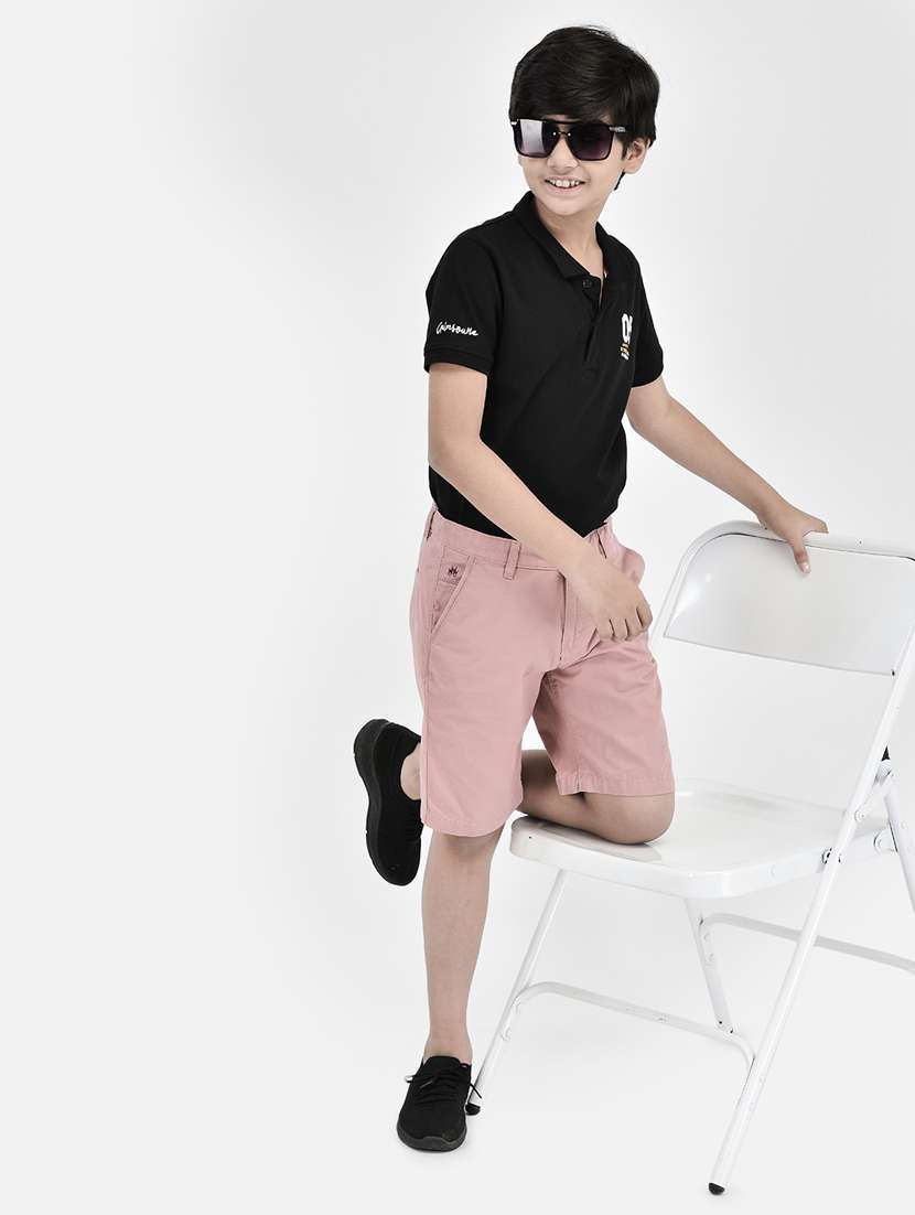 kids solid pink three fourth shorts - 20894989 -  Standard Image - 3