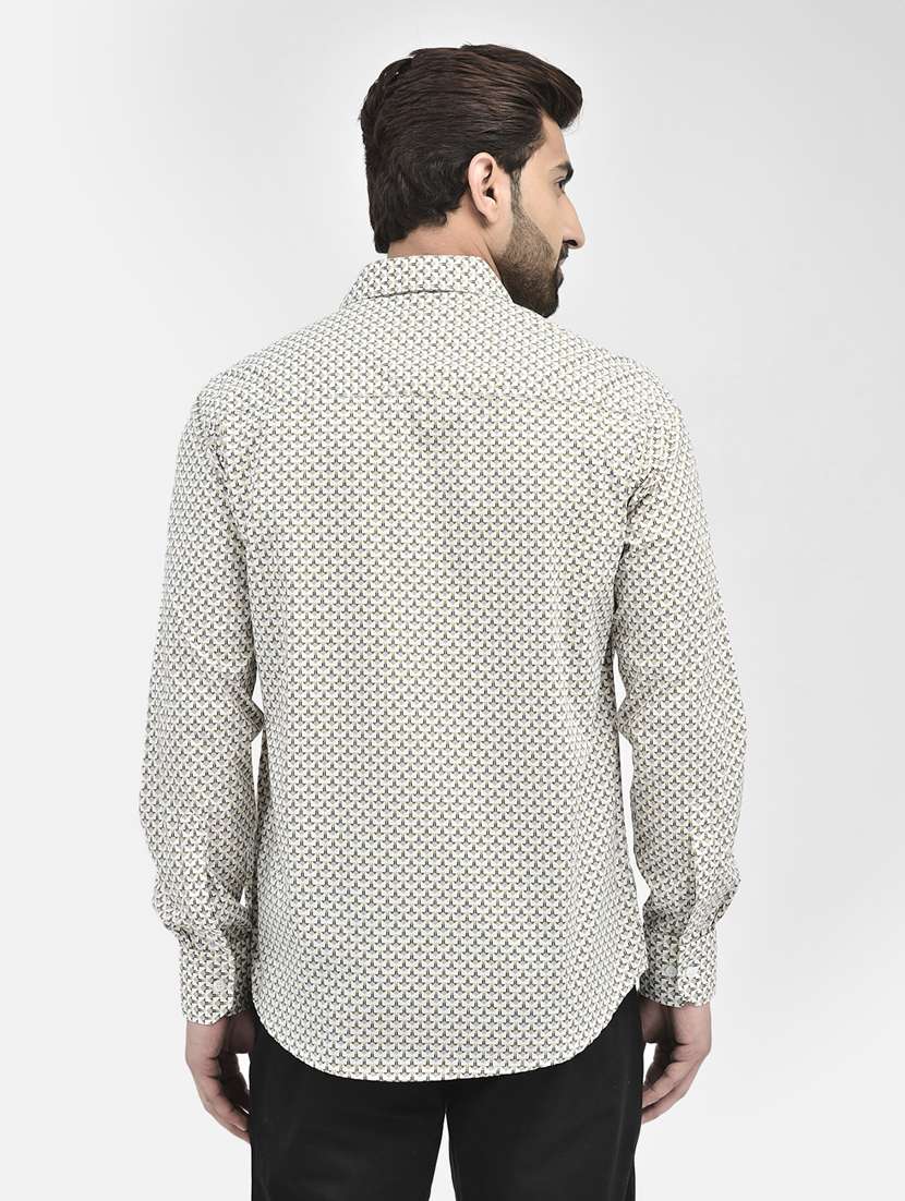 off white cotton casual shirt - 20895180 -  Standard Image - 3