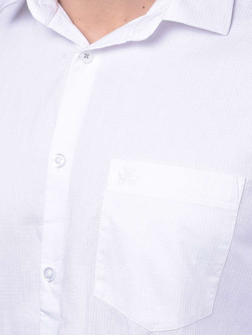 white cotton casual shirt - 20895232 -  Standard Image - 5