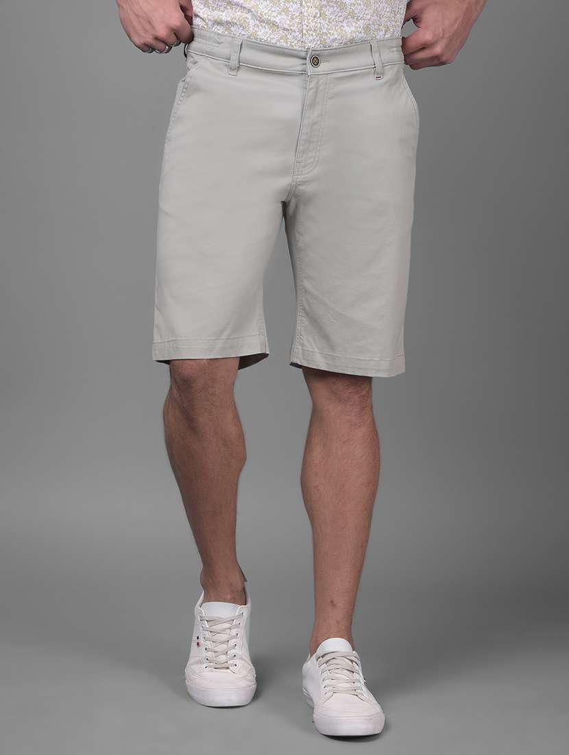 men mid rise cotton shorts