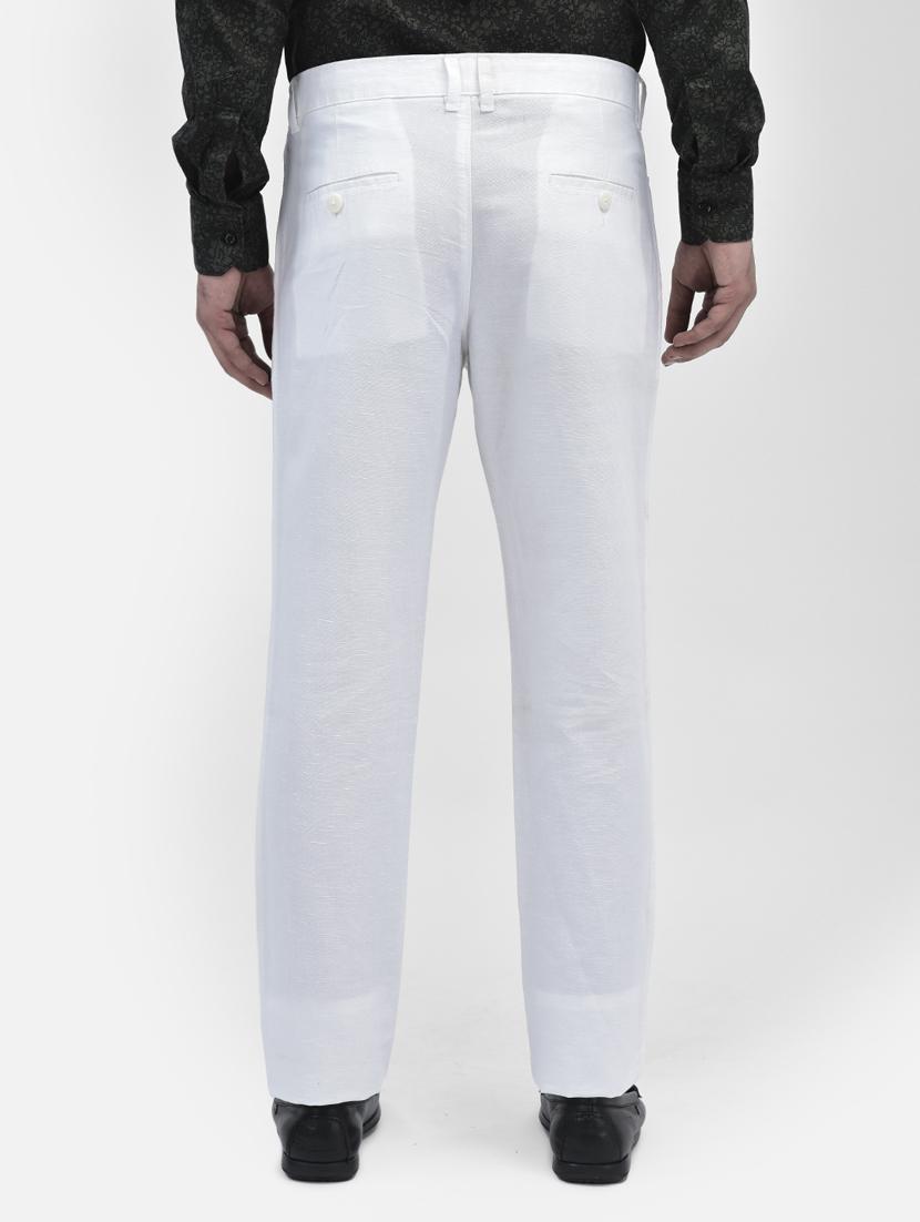 white cotton blend chinos casual trousers - 20895290 - Standard Image - 3