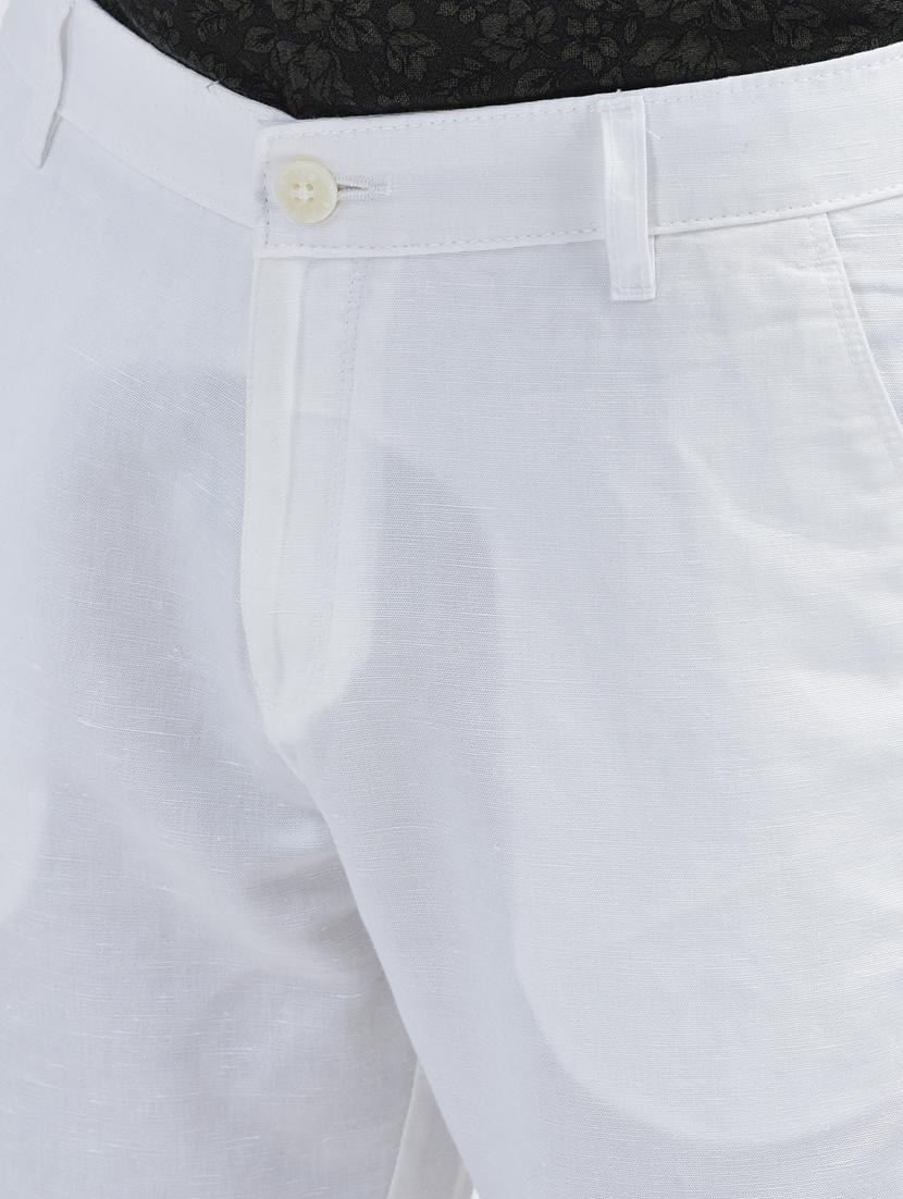 white cotton blend chinos casual trousers - 20895290 - Standard Image - 5