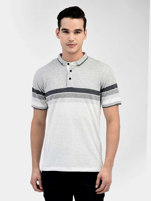 grey cotton color block t-shirt - 20895309 - Standard Image - 0