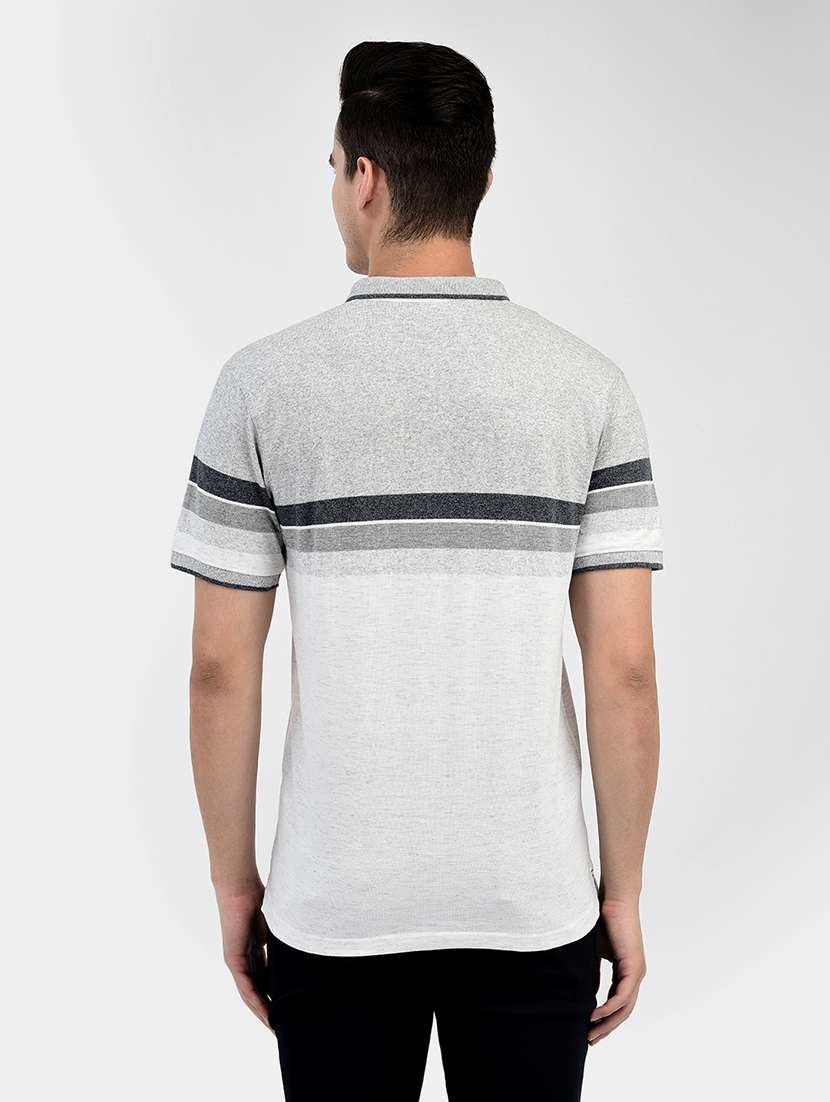 grey cotton color block t-shirt - 20895309 - Standard Image - 3
