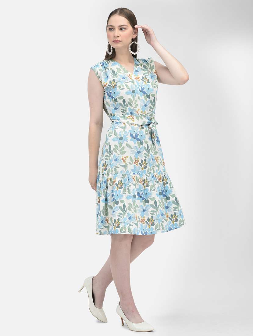 women white floral printed a-line dress - 20895342 -  Standard Image - 3