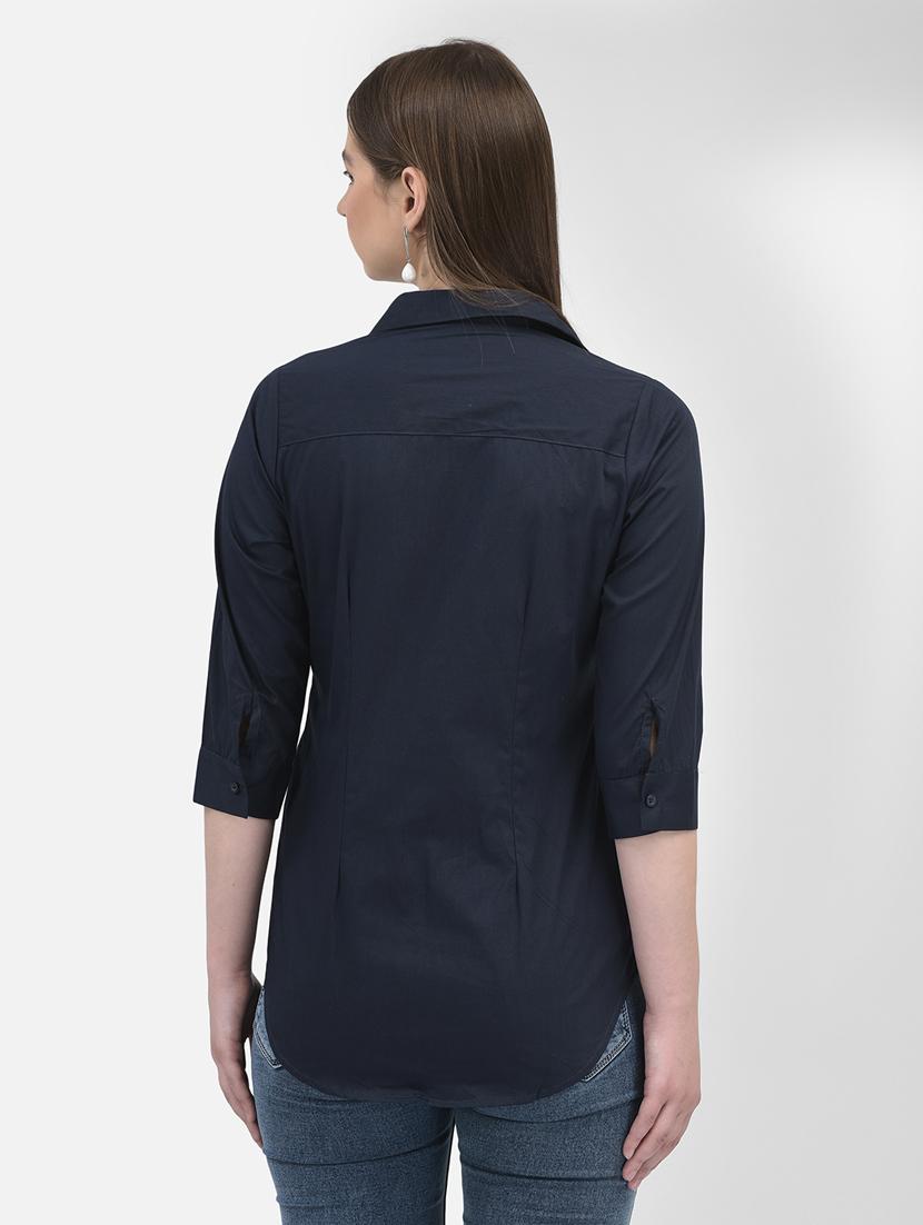 women's high-low solid color shirt - 20895357 - Standard Image - 3