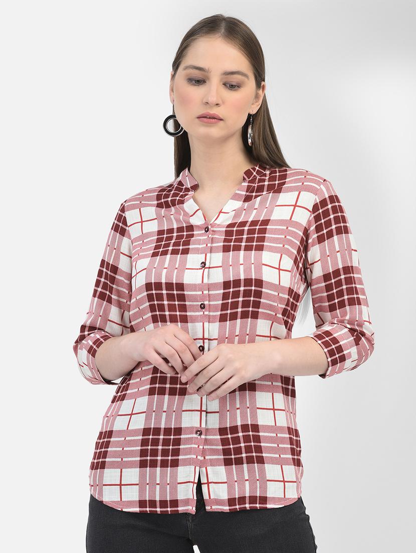 check printed high-low shirt - 20895360 - Zoom Image - 0