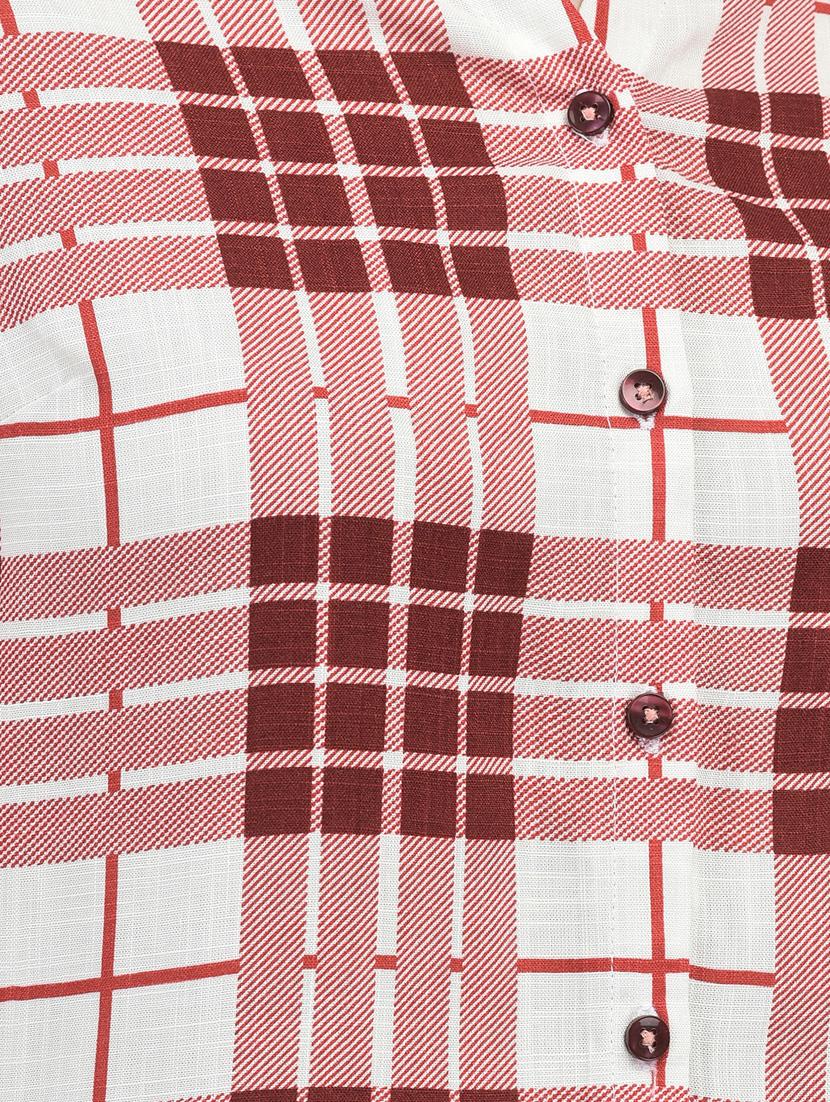 check printed high-low shirt - 20895360 - Standard Image - 5