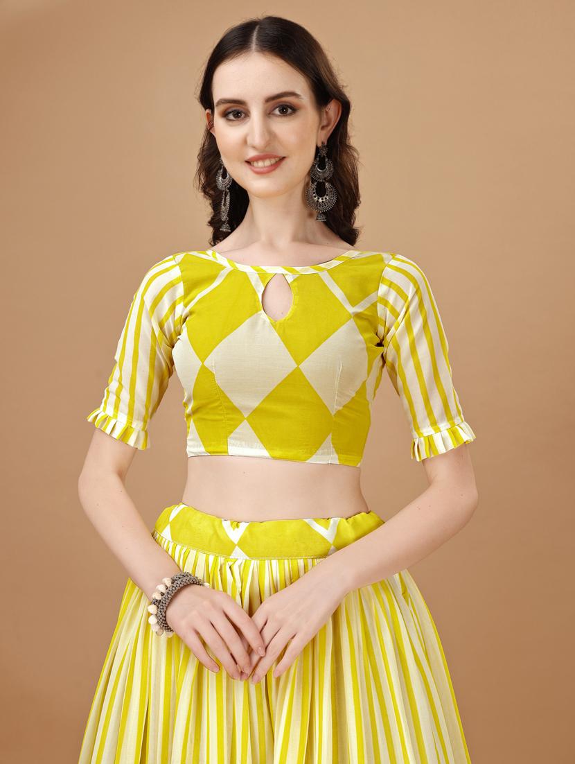 women yellow flared lehenga choli with dupatta - 20895897 - Standard Image - 5